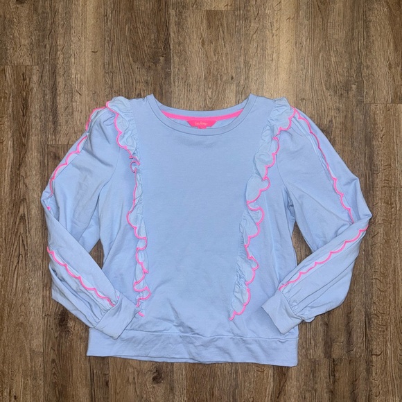 Lilly Pulitzer • Suzy Scalloped Ruffle Sweatshirt - Picture 10 of 13